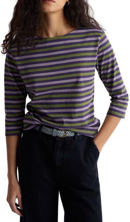 Seasalt Cornwall Sailor Stripe Organic Cotton Top in Duet Mini Cornish Dark Violet at Nordstrom, Size 12 Us