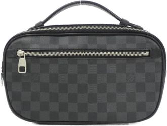 Louis Vuitton Dark Gray Graphite Gray Coated Canvas Shoulder Bag (Pre-Owned)