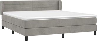 vidaXL Vidaxl - Cama Box Spring Con Colch&oacute;n Terciopelo Gris Claro 160x200 Cm