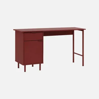 Sweeek Escritorio De Madera Y Metal Con 1 Caj&oacute;n Y 1 Puerta