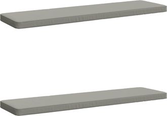 vidaXL Cojines Para Banco De 2 Piezas Vught 2 Uds. 100% Poli&eacute;ster Gris Vidaxl