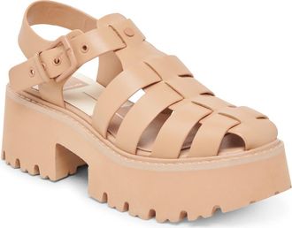 Dolce Vita Lasly Platform Fisherman Sandal in Cafe Leather at Nordstrom Rack, Size 9.5