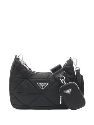 Prada 2020s Tessuto quilted shoulder bag - women - Nylon - One Size - Black