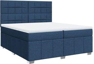 vidaXL Vidaxl - Cama Box Spring Con Colch&oacute;n Tela Azul 200x200 Cm