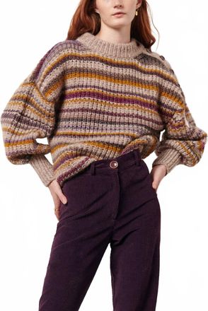 Sessun Nuza Stripe Sweater In Violet