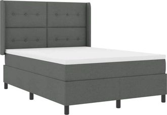 vidaXL Vidaxl - Box Spring Bed with Mattress Dark grey 160 x 200 cm Fabric