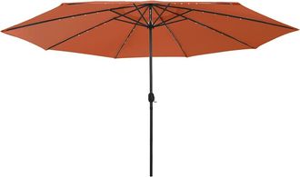 vidaXL Sombrilla De Jard&iacute;n Con Luces Led Terracota 400 Cm Vidaxl