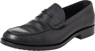 Tod's Tods Black Leather Penny Slip On Loafers