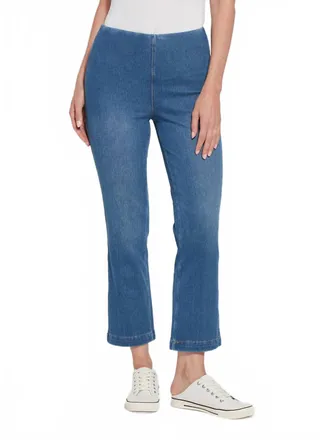 Lyss&eacute; Womens Ankle Baby Denim Bootcut Jean In Authentic Mid Wash