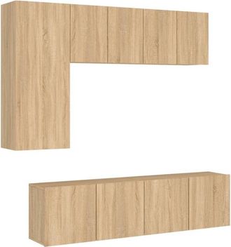 vidaXL 5 Piece TV Wall Units Sonoma Oak Engineered Wood vidaXL