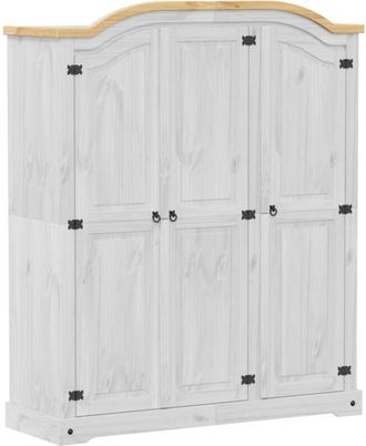 vidaXL Wardrobe Corona White 151.5x52x186 cm Solid Wood Pine Vidaxl