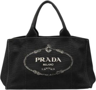 Prada Pre-owned Canvas Satchel - Dames - Vintage Shopper - Zwart - ONE Size - Vintage