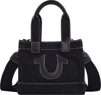 True Religion Mini Denim Tote in Black at Nordstrom