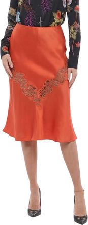 Stella McCartney Orange Lace Midi Skirt
