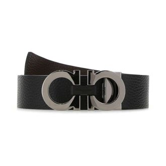 Ferragamo Reversible Gancini Belt - male - Ferragamo - Belts - Black - 95 CM - Accessories