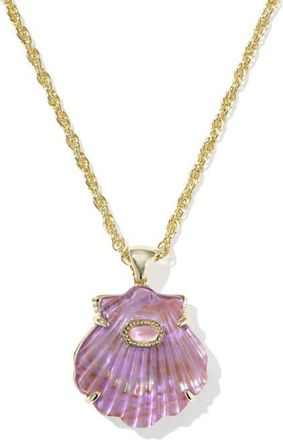 Kendra Scott Lucia Short Shell Pendant Necklace in Gold Light Mauve Illusion at Nordstrom