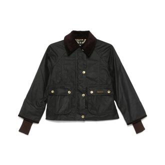 Barbour Jassen, Dames, Groen, L, Katoen, Cropped Beadnell Wax Jacket