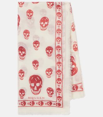 Alexander McQueen Skull silk chiffon scarf