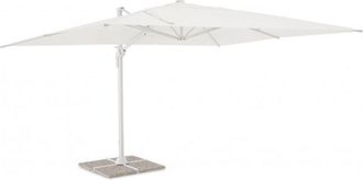 Konte Design Sombrilla de suspensi&oacute;n con m&aacute;stil de aluminio y lona blanca 3x4