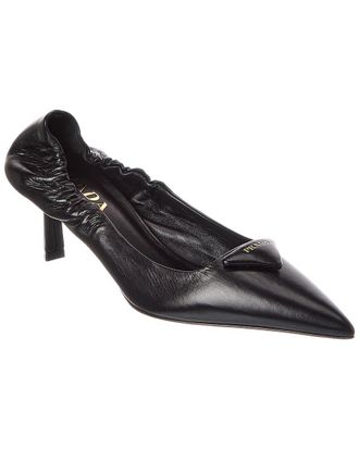 Prada Logo Leather Pump