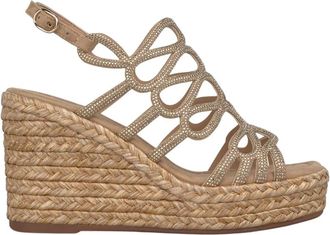 Alma En Pena Interlocking Body Platform Sandal - Dames - Sleehakken - Beige - 41 EU - Jute - Schoenen