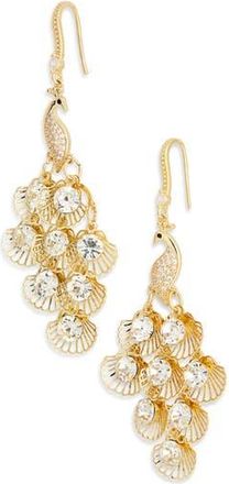 Eye Candy Los Angeles Denisen Peacock CZ Chandelier Earrings in Gold at Nordstrom Rack