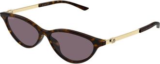 Gucci Cat Eye Zonnebril - Dames - Zonnebrillen - Bruin - 54 MM - Accessoires