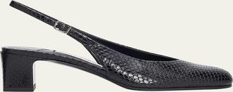 Jimmy Choo London 45mm Eyla Embossed Leather Slingback Pumps