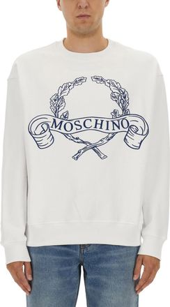 Moschino White Crew Neck Sweatshirt