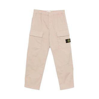 Stone Island Wide Trousers, male, Beige, Size: W34 Pantalone Loose