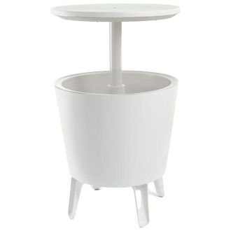 Keter Tavolino Portaghiaccio Portatile Keter Cool Bar Bianco, 49,5x49,5x84,5 Cm