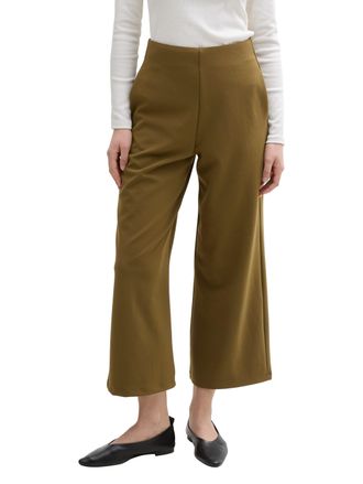 Tom Tailor Denim Culotte TOM TAILOR DENIM, Damen, Gr. S (36), N-Gr, golden oliv gr&uuml;n, Web, Obermaterial: 96% Polyester, 4% Elasthan, unifarben, gerade normal, Hosen Cu