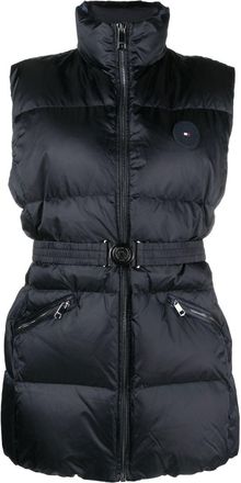 Tommy Hilfiger logo-patch padded gilet - women - Nylon - M - Blue