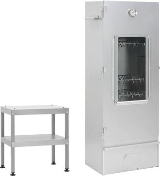 vidaXL Vidaxl - Horno Ahumador De Barbacoa Con Mesa Acero Galvanizado