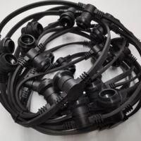 OEM Guirnalda De Luces Exteriores Conectable De 10 M, Color Negro, Con Protecci&oacute;n Ip65 - Guirnalda De Luces Para Exteriores Con 10 Bombillas E27 - Guirnal