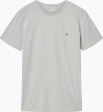 AllSaints Mens AllSaints Mens T Shirts Lycra Stretch Cotton Crew Neck Short Sleeve Summer Tee - Grey - Size: 38
