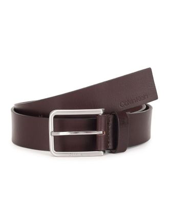 Calvin Klein Men Belt Warmth Oiled Grain 3.5 cm Leather, Brown (Dark Brown), 43,3 inches