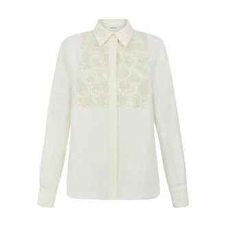 P.A.R.O.S.H. Raisaa25 Sequin Shirt - - Blouses & Shirts - Donna - Beige - L