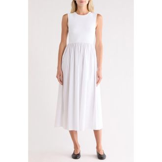 Theory Sleeveless Mixed Media Dress in White at Nordstrom Rack, Size X-Large
