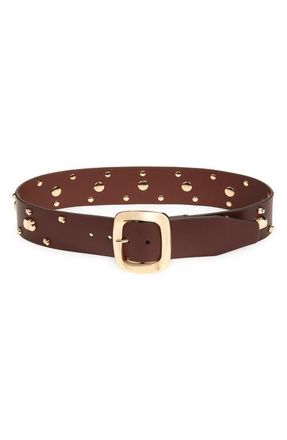 Zimmermann Malley Studded Leather Belt in Chestnut at Nordstrom, Size X-Small