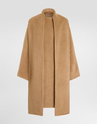 Dolce & Gabbana Alpaca Velour Coat - Woman Coats And Jackets Beige 36