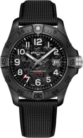 Breitling Avenger Automatic 42 Night Mission Black Dial Ceramic Leather Strap Mens Watch S17328101B1X1