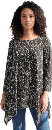Roaman's Plus Size Ultimate Handkerchief Hem Tunic in Black Dot Swirl at Nordstrom, Size Small