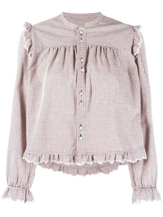 Dsquared2 check-pattern ruffled blouse - Rood