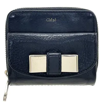 Chlo&eacute; Black Leather Wallet (Bi-Fold) (Pre-Owned)