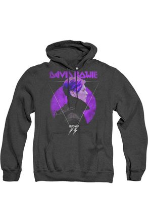 Gildan David Bowie Side Profile 75 Logo Adult Heather Hoodie