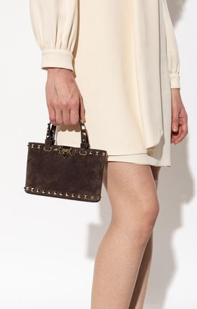 Valentino Garavani Suede Bag With Studs, Womens, Brown