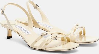 Jimmy Choo London Kaira patent leather slingback sandals