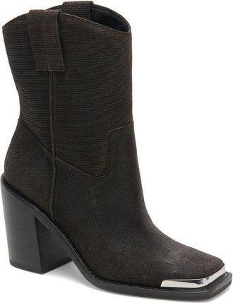 Dolce Vita Falon Boot Womens Black Square Toe Block Heel Booties JOBB2173