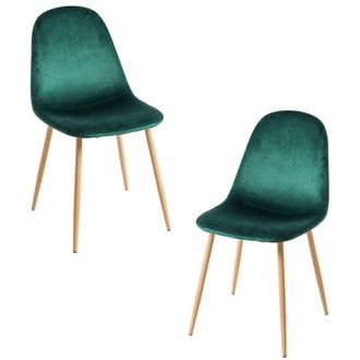 Regalos Miguel Regalos Miguel - Packs Sillas Comedor - Pack 2 Sillas Teok Terciopelo - Verde Oscuro